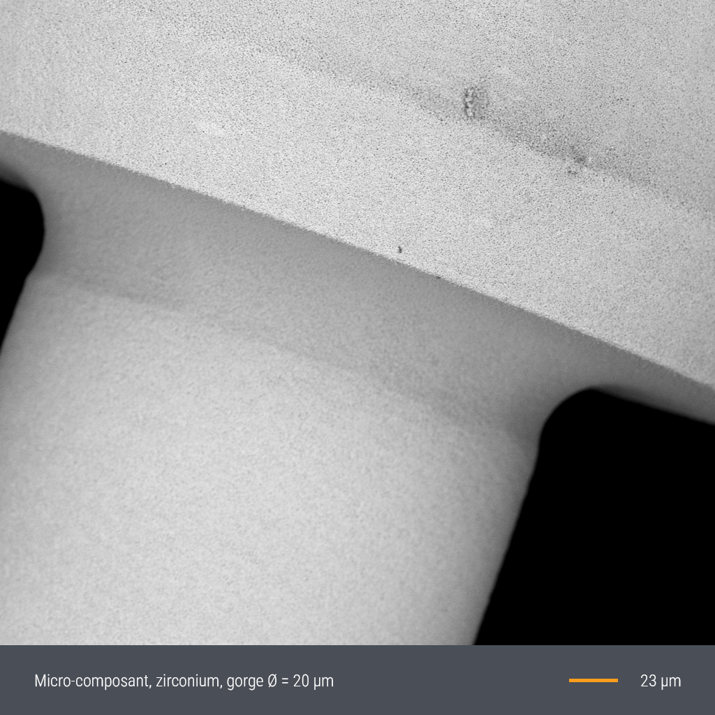 Tournage laser microcomposant zirconium Tournage laser microcomposant zirconium